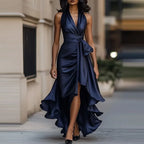 Women's Halter Ruffle Formal Dress | Maxi