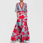 Women's Elegant A-Line V-Neck Dress | Maxi