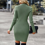 Women's Ribbed Cut-Out Mini Knit Dress | knitted