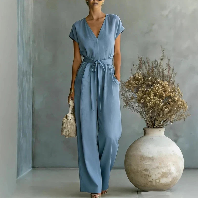 Women's Elegant Tie Waist Jumpsuit | Summer