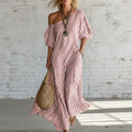 Women's Stripe Puff Sleeve Summer Dress | Maxi