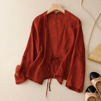 Women's Tie-Front Flared Sleeve Blouse | V-Neck