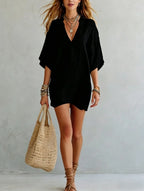 Women's Split Neck Summer Dress | Mini