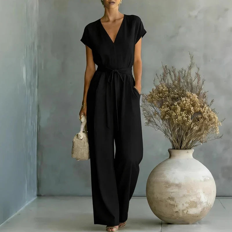Women's Elegant Tie Waist Jumpsuit | Summer