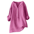 Women's Henley Asymmetric Hem Blouse | Summer