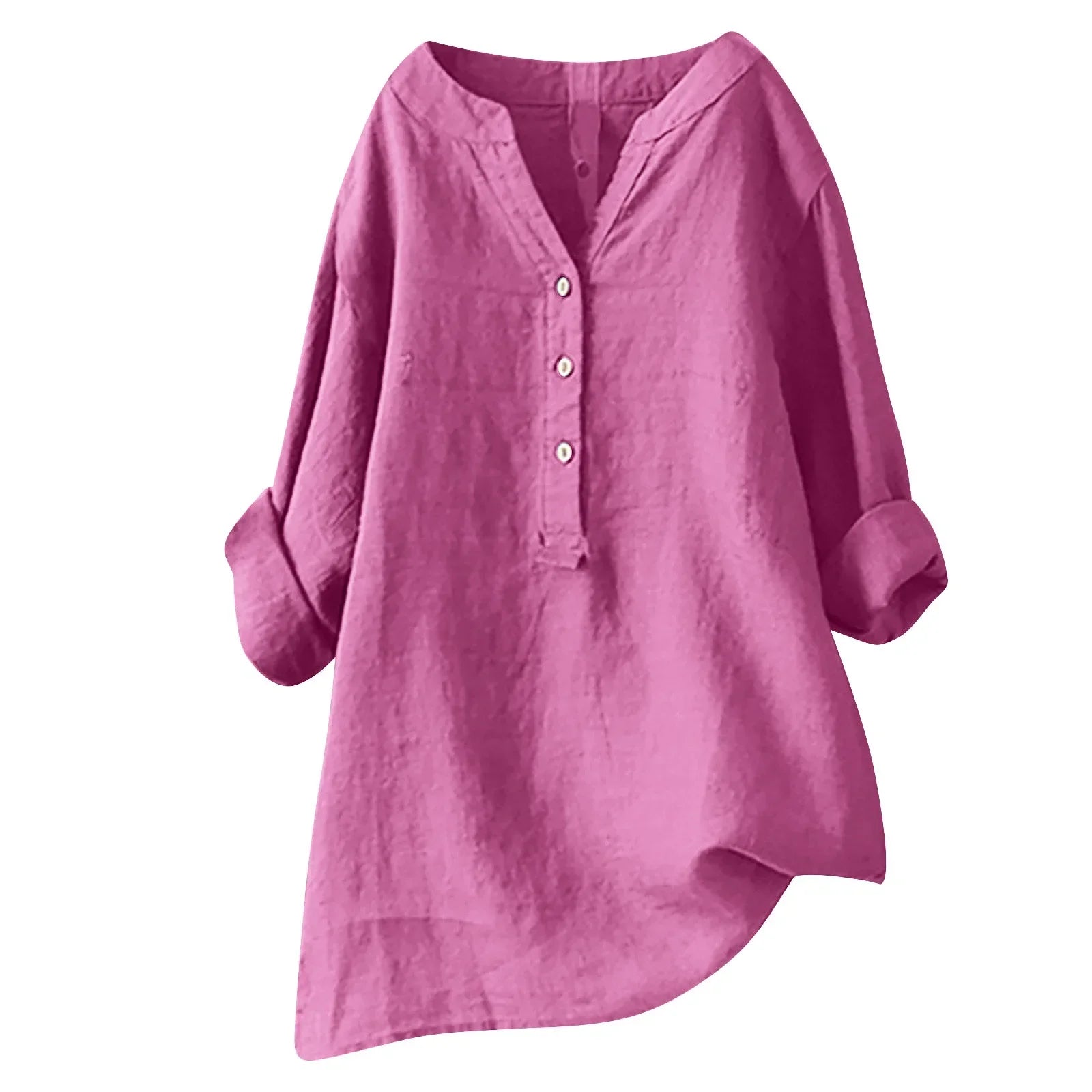 Women's Henley Asymmetric Hem Blouse | Summer