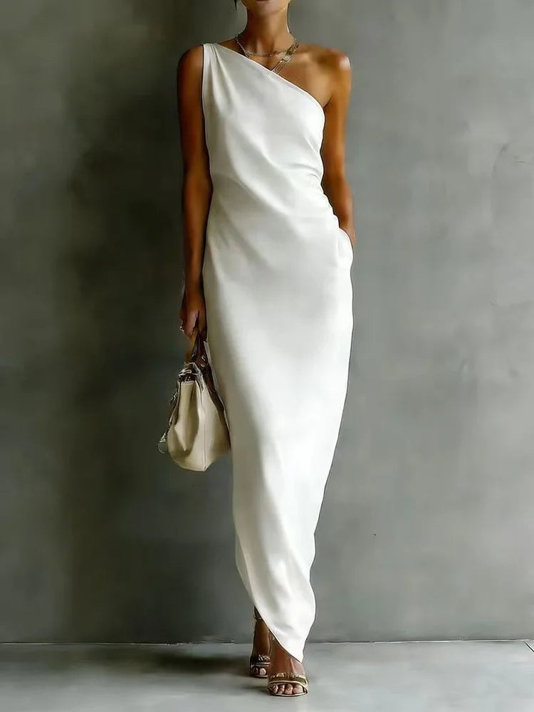Women's One Shoulder Elegant Dress | Maxi
