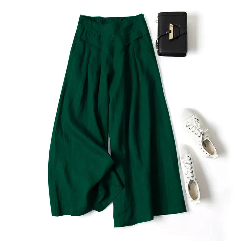 Women's Casual Wide Leg Trousers | Cropped