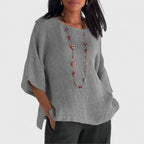 Women's Elegant Loose Fit Three Quarter Sleeves Blouse | Summer