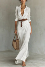 Women's Vintage Wrap Belted Dress | Maxi
