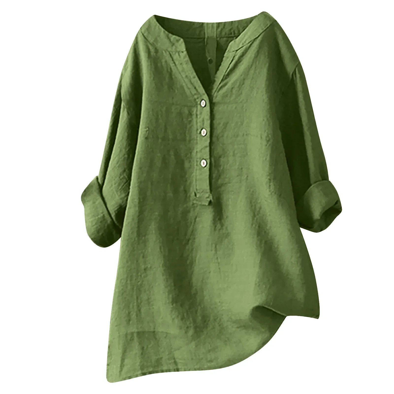 Women's Henley Asymmetric Hem Blouse | Summer