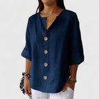 Women's Elegant Button Up Short Sleeves Blouse | Summer