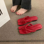 Women's Square Toe Flip Flop Sandals | Flat