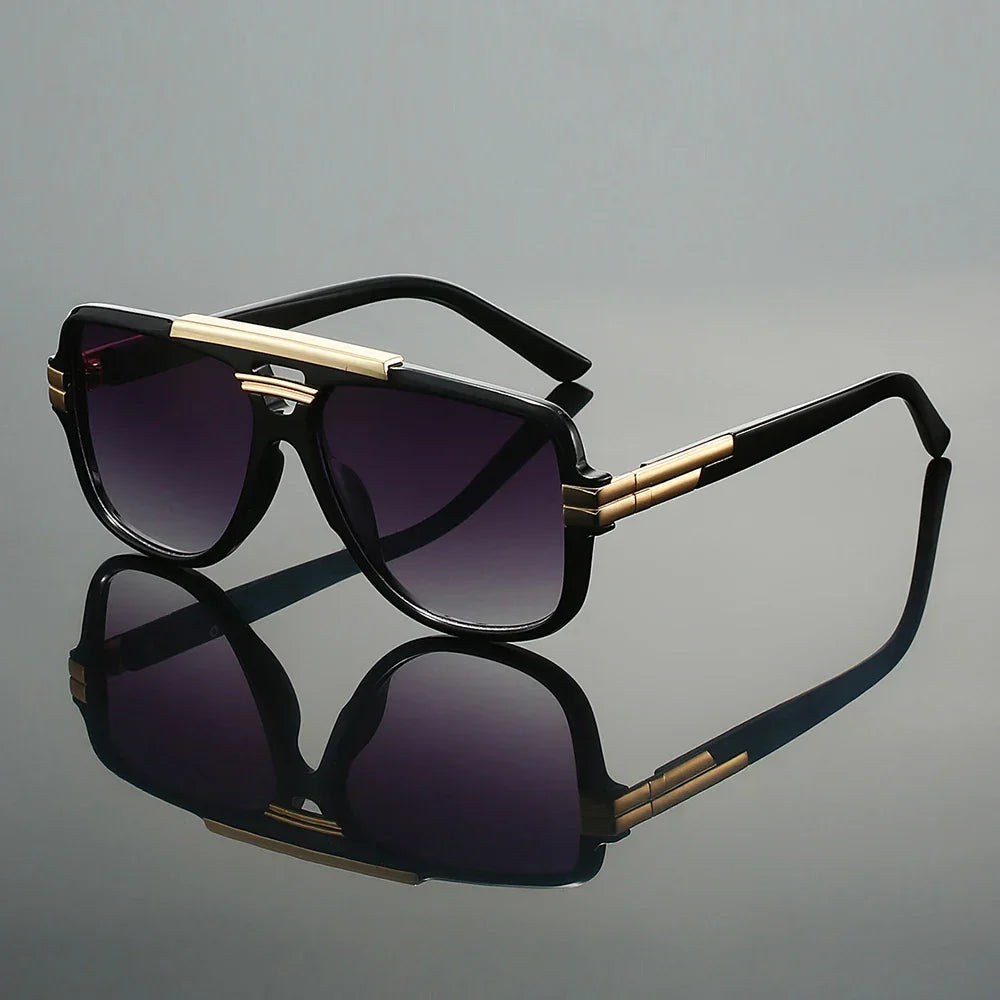 Men's Square Double Bridge Sunglasses | Tinted Lenses