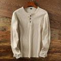 Men's Ribbed Button Up Henley Shirt | Long Sleeve