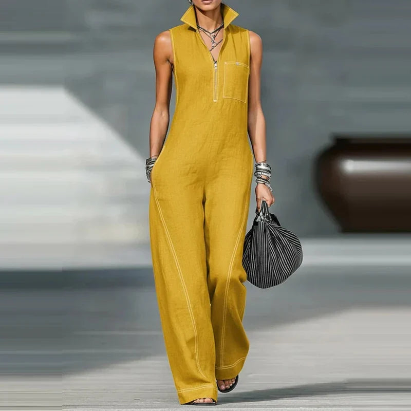 Women's Sleeveless Wide Leg Jumpsuit | Summer