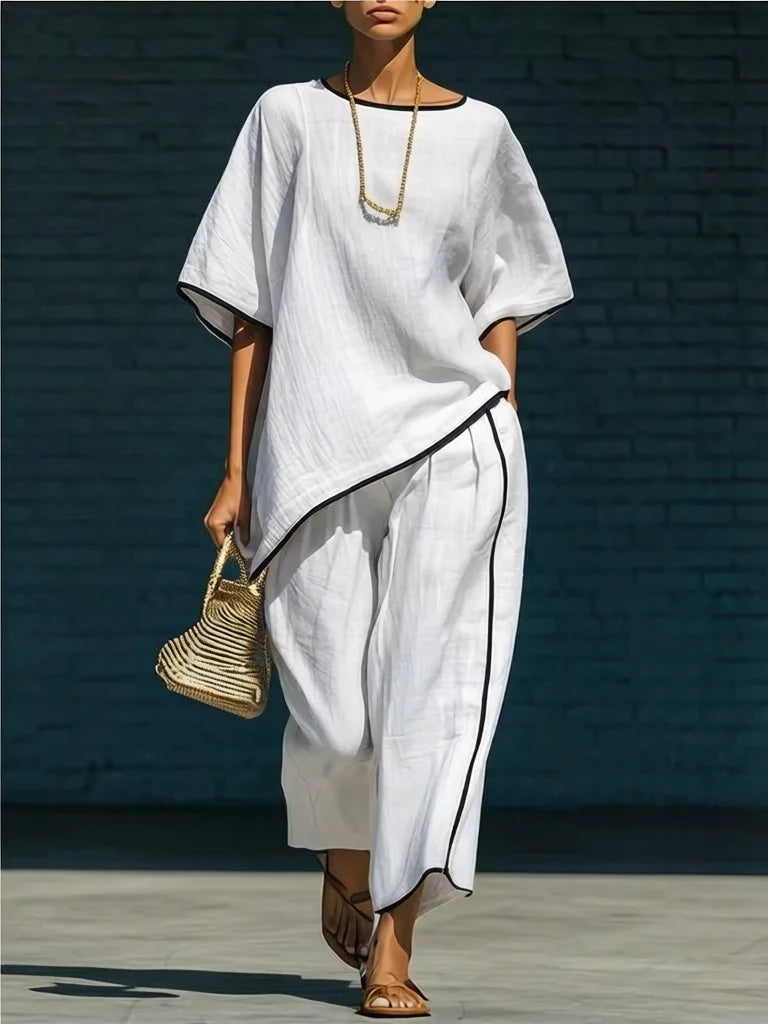 Women's Contrast Trim Co-Ord Set | Two Piece