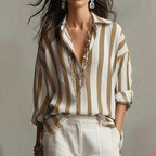 Women's Button Down Striped Shirt | Long Sleeves