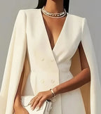 Women's Double Breasted Cape Sleeves Blazer Dress | Mini