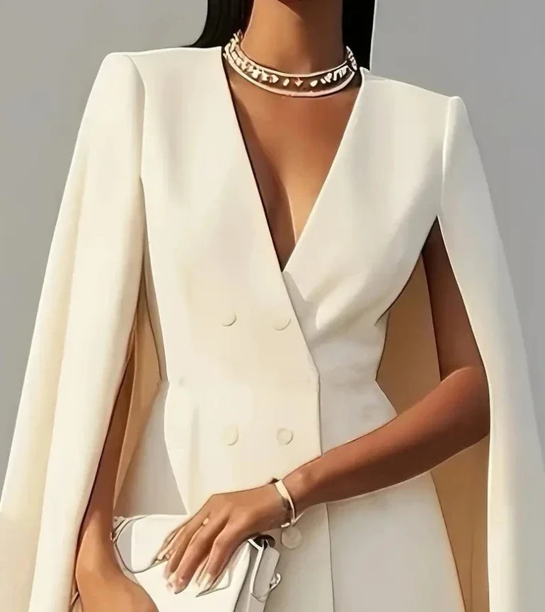 Women's Double Breasted Cape Sleeves Blazer Dress | Mini