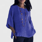 Women's Elegant Loose Fit Three Quarter Sleeves Blouse | Summer