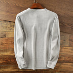 Men's Ribbed Button Up Henley Shirt | Long Sleeve