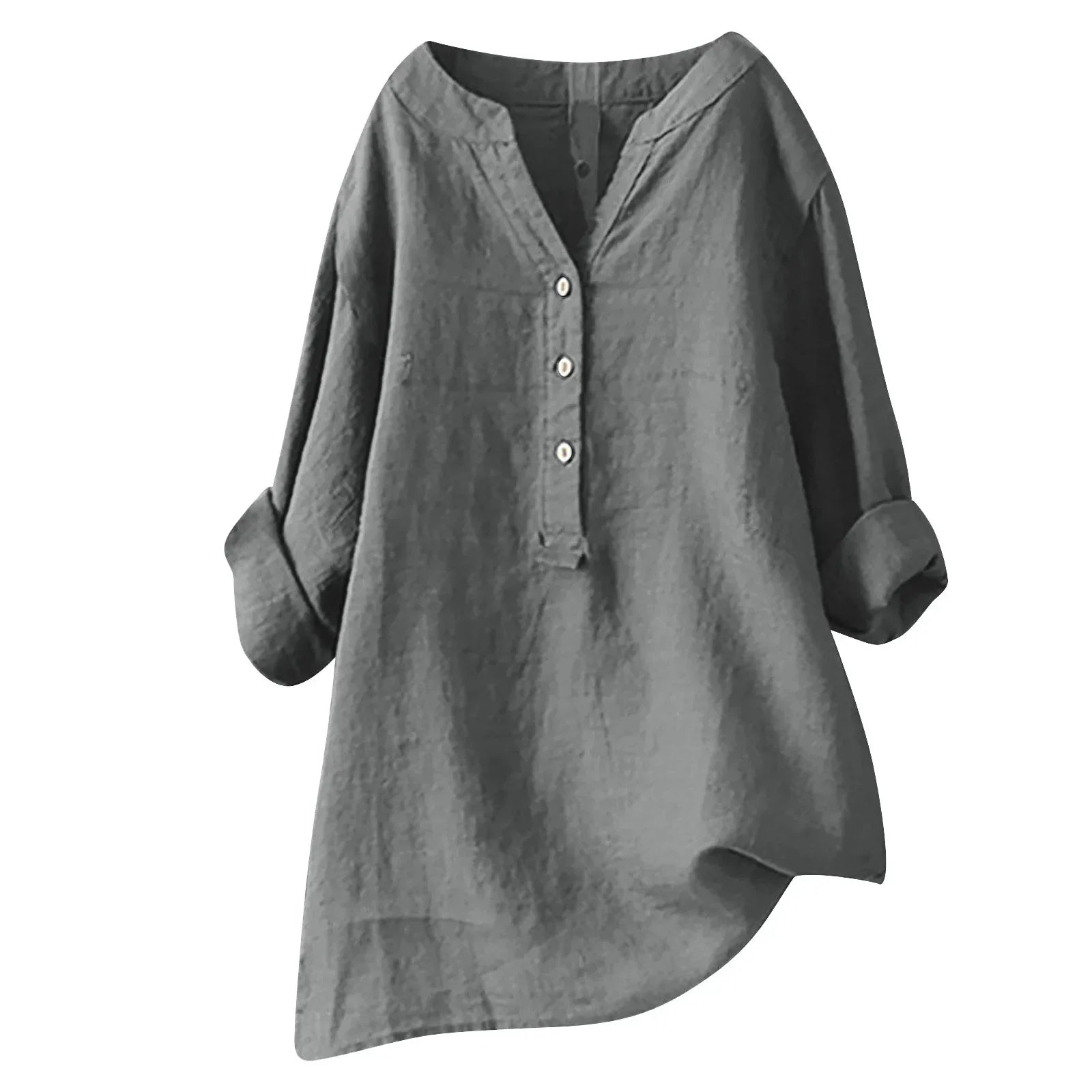 Women's Henley Asymmetric Hem Blouse | Summer
