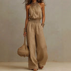 Women's Boho Sleeveless Jumpsuit | Wide Leg