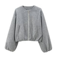 Women's Long Sleeves Zip Up Jacket | Cropped