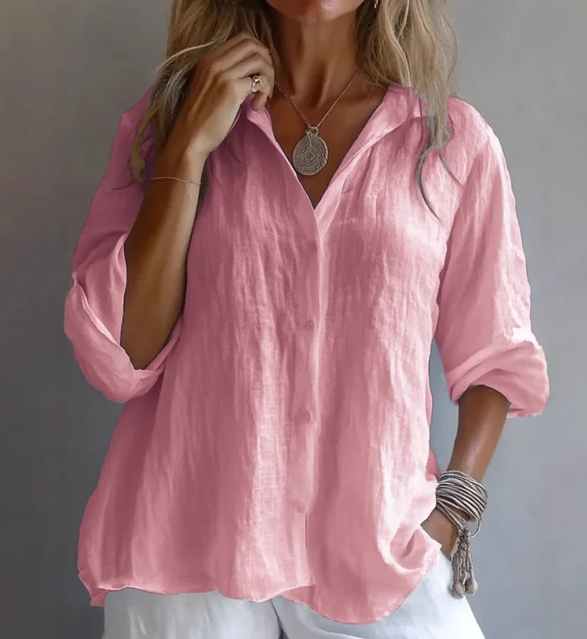 Women's Summer Button Front Shirt | Long Sleeves