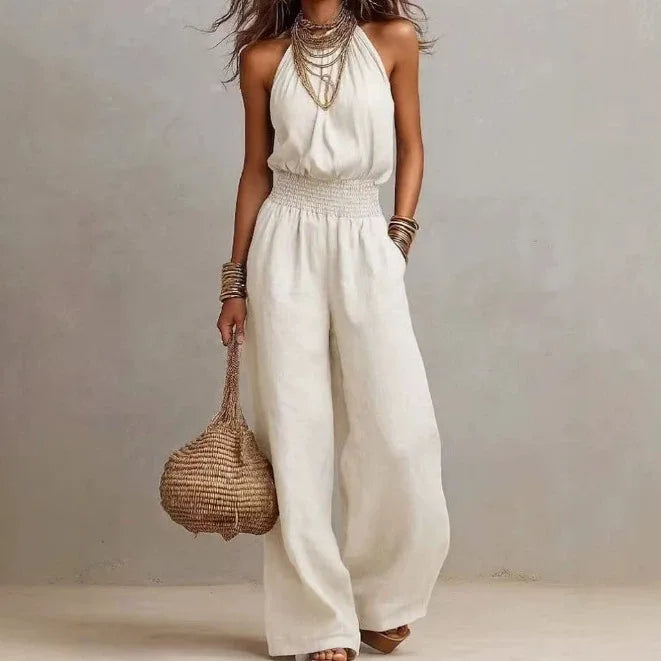 Women's Boho Sleeveless Jumpsuit | Wide Leg