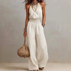 Women's Boho Sleeveless Jumpsuit | Wide Leg