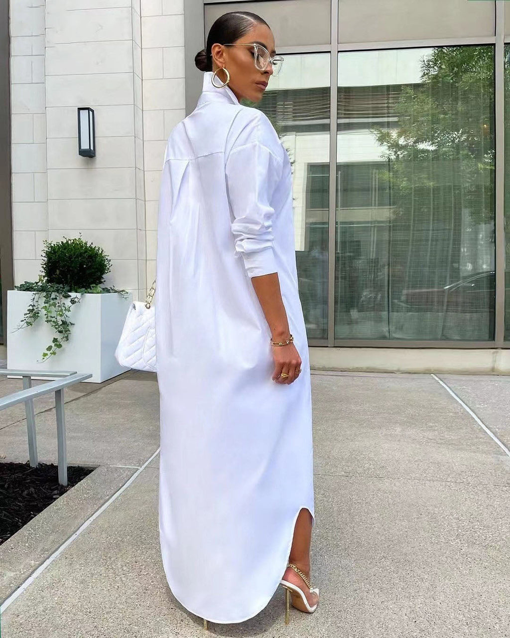 Women’s Button Front Shirt Casual Dress | Maxi