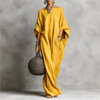 Women's Loose Fit batwing Sleeves Casual Dress | Maxi