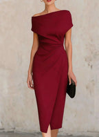 Women's Ruched Formal Dress | Midi