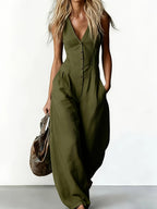 Women's Stylish Summer Jumpsuit | Button Front