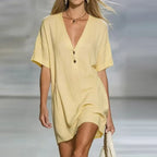 Women's V-Neck Shirt Dress | Mini