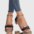 Women's Evening Heeled Sandals | Buckle Closure