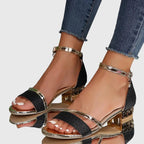 Women's Evening Heeled Sandals | Buckle Closure