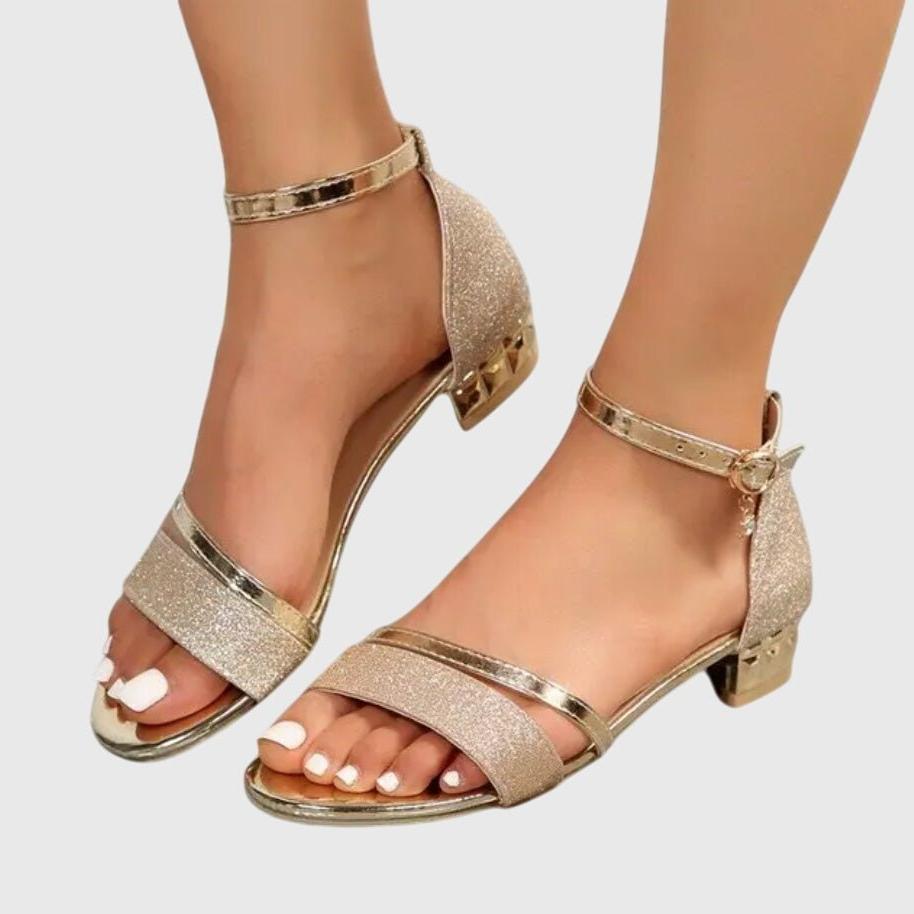 Women's Evening Heeled Sandals | Buckle Closure