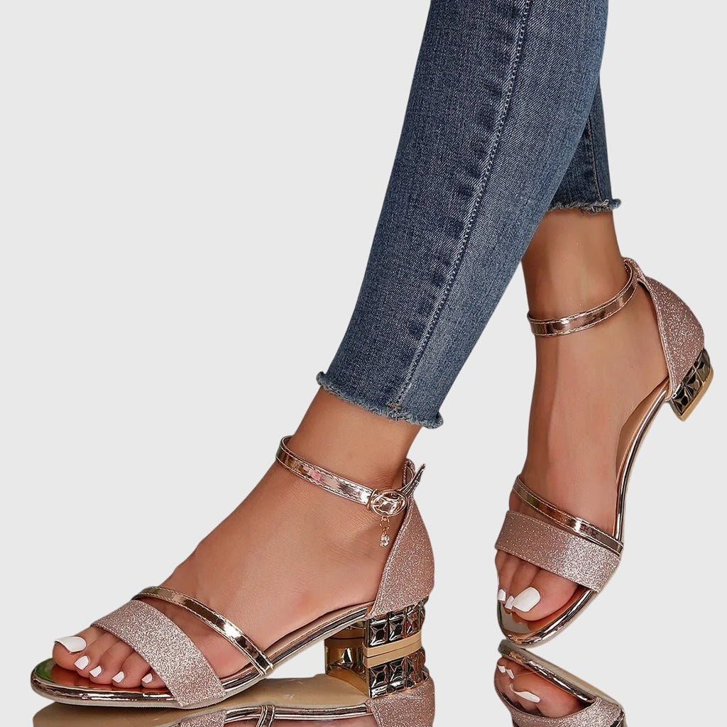 Women's Evening Heeled Sandals | Buckle Closure