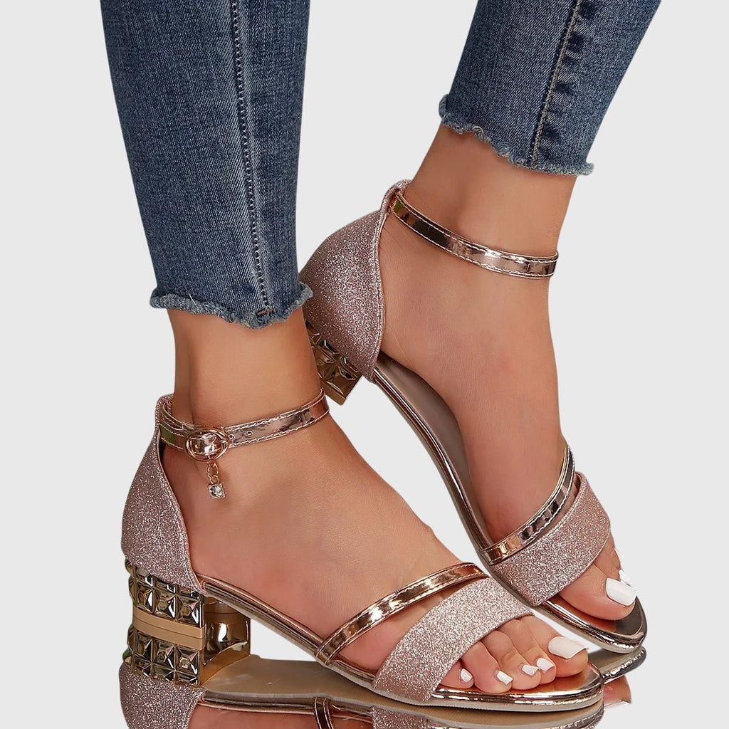 Women's Evening Heeled Sandals | Buckle Closure