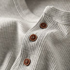 Men's Ribbed Button Up Henley Shirt | Long Sleeve