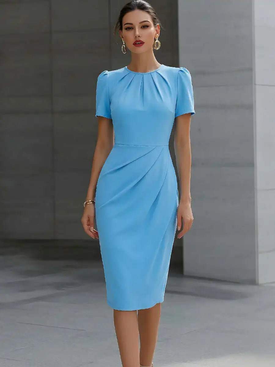 Women's Formal Waist Cinched Dress | Midi