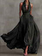 Women's Ruffle Trim Evening Dress | Maxi