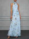 Women's Halter Neck Wedding Guest Dress | Maxi