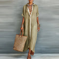 Women's Summer Contrast Shirt Dress | Maxi