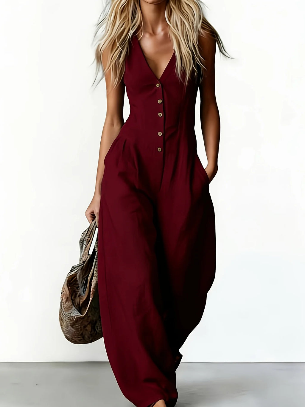 Women's Stylish Summer Jumpsuit | Button Front