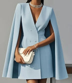 Women's Double Breasted Cape Sleeves Blazer Dress | Mini