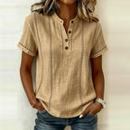 Women's Textured Button Blouse | Short Sleeves